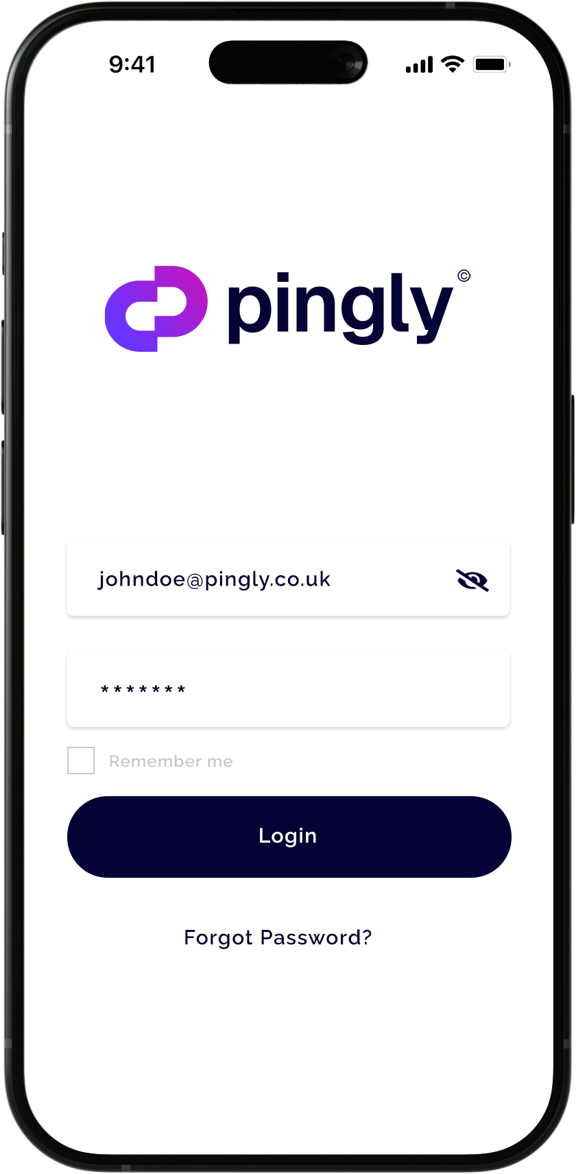 Pingly mobile interface
